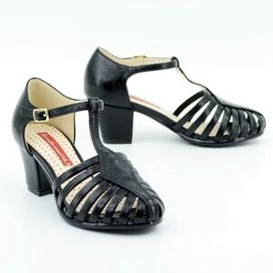 B.A.I.T Black Ripley Vintage T-Strap Shoe